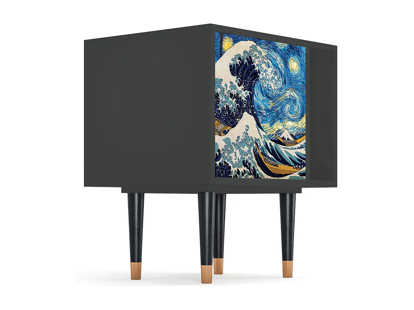 Stolik nocny - 57х69х48 cm - S2 - Great Wave, Antracyt