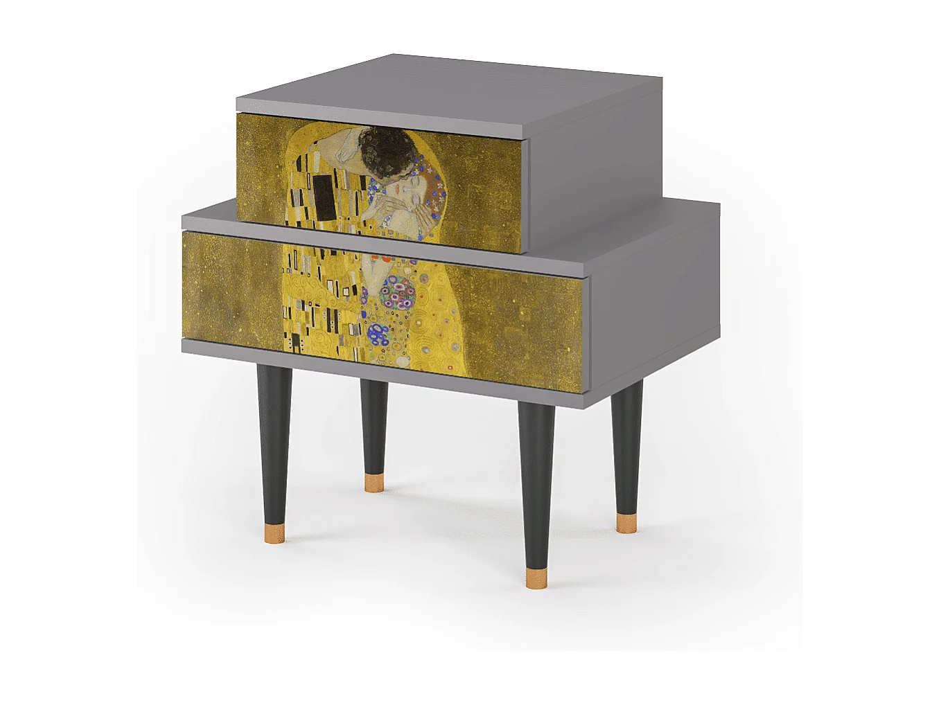 Table de nuit - 58х58х41 cm - NS1 - The Kiss by Klimt , Gris