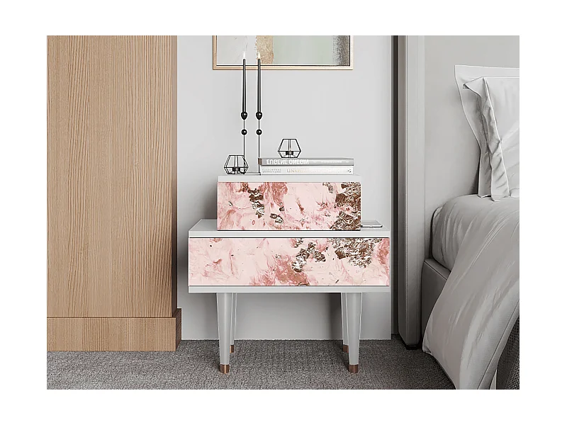 Table de nuit - 58х58х41 cm - NS1 - Cotton Candy, Blanc