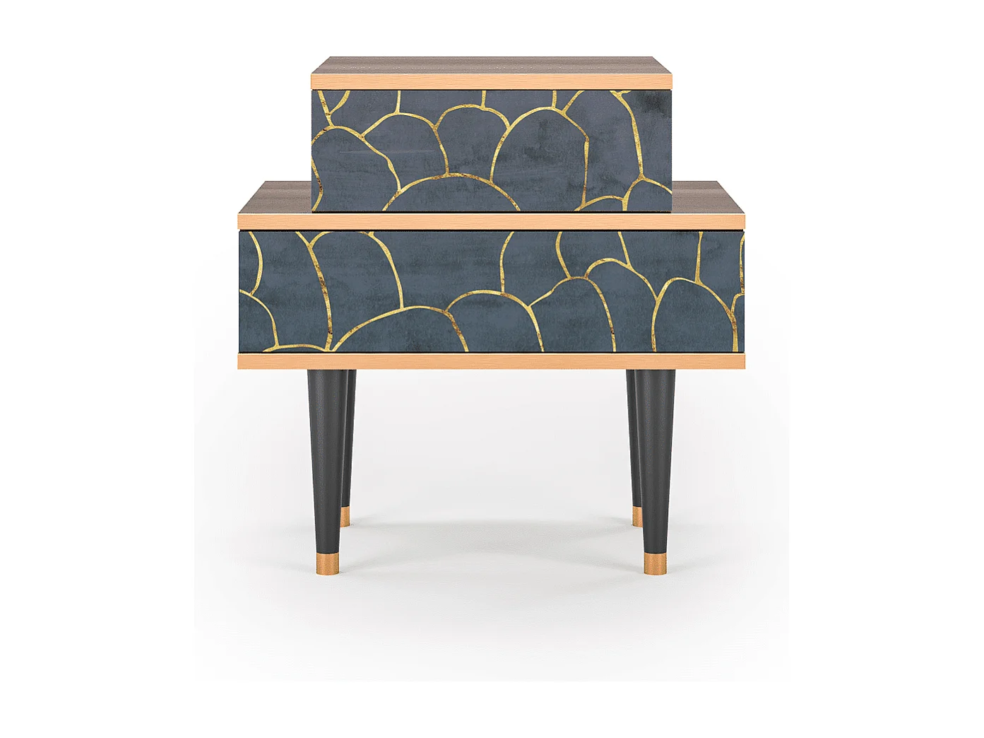 Table de nuit - 58х58х41 cm - NS1 - Blue Lagoon, Noyer