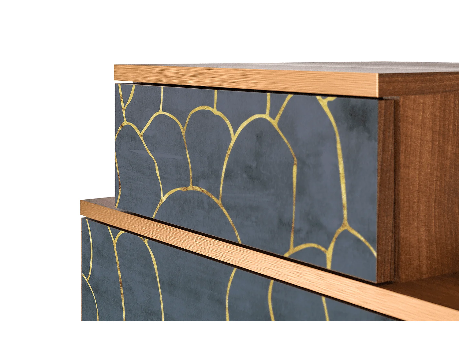 Table de nuit - 58х58х41 cm - NS1 - Blue Lagoon, Noyer