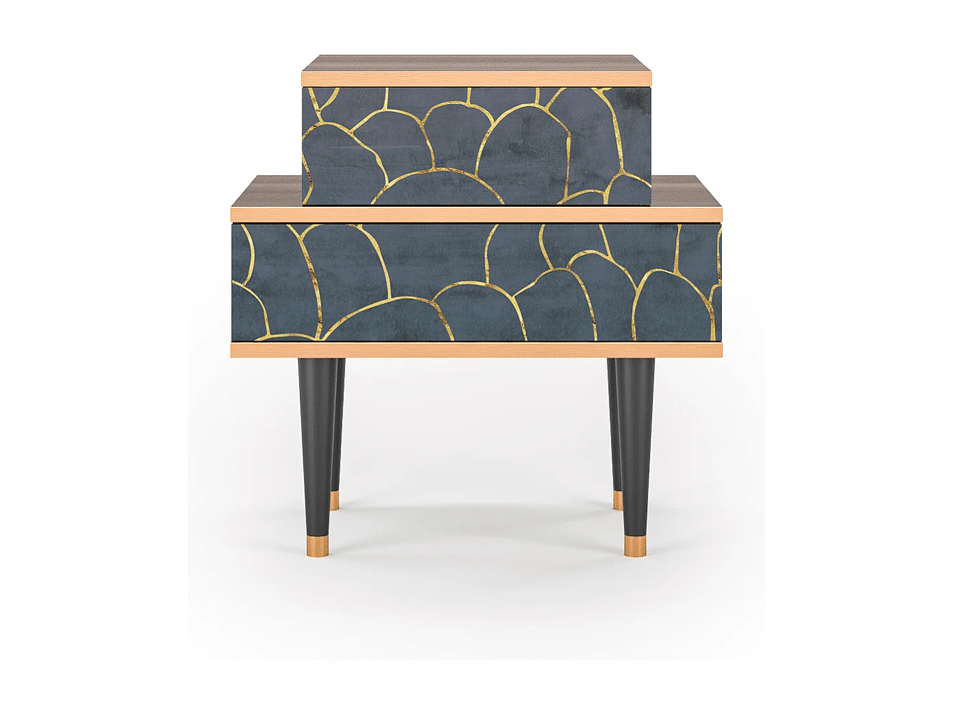 Table de nuit - 58х58х41 cm - NS1 - Blue Lagoon, Noyer