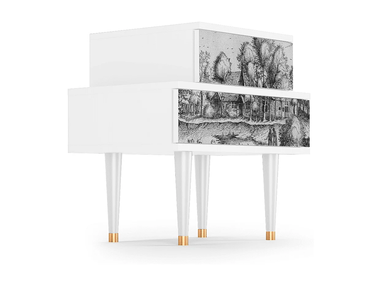 Table de nuit - 58х58х41 cm - NS1 - A Pond, Blanc
