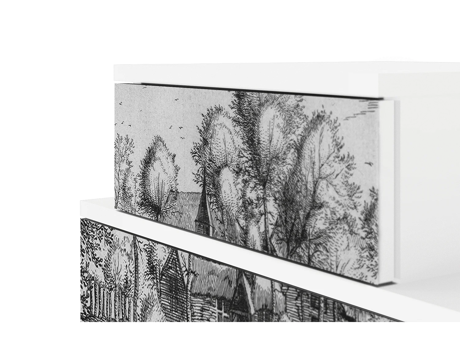 Table de nuit - 58х58х41 cm - NS1 - A Pond, Blanc