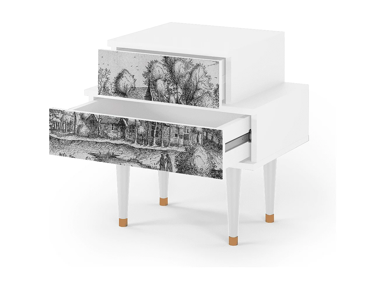 Table de nuit - 58х58х41 cm - NS1 - A Pond, Blanc