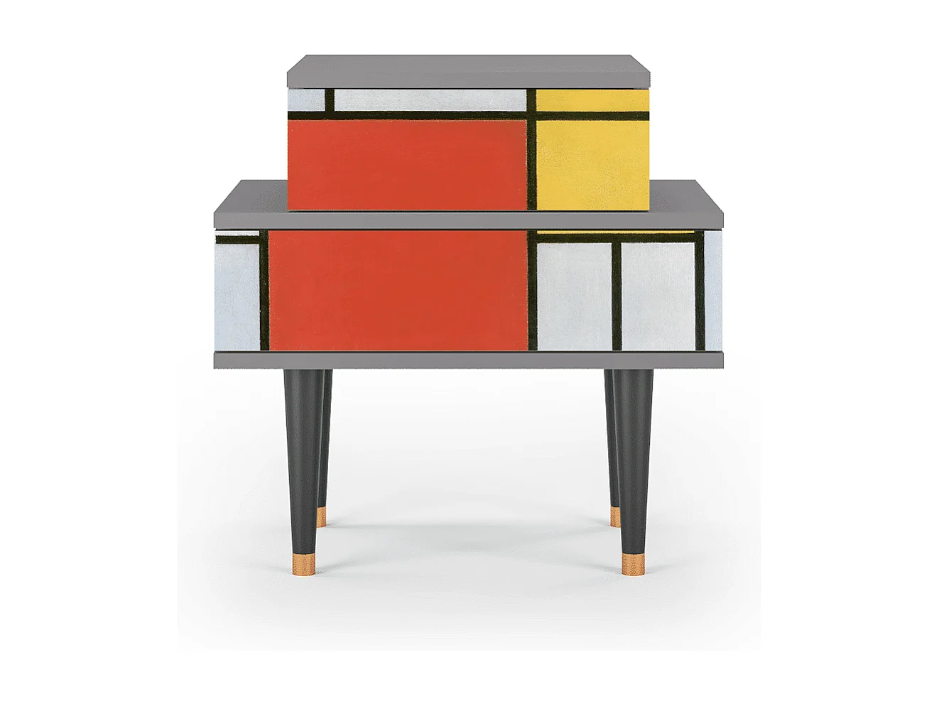 Table de nuit - 58х58х41 cm - NS1 - Composition, Gris