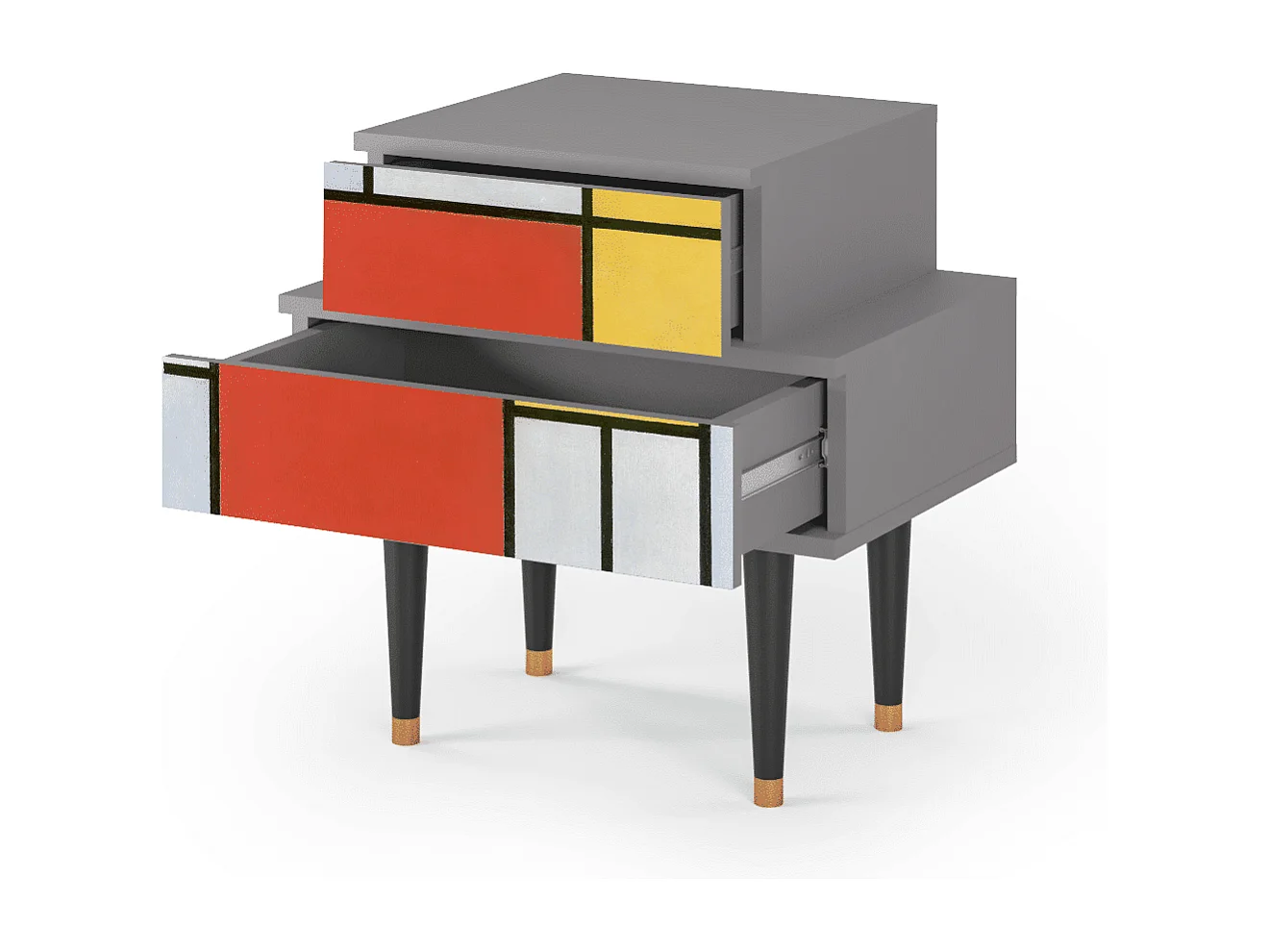 Table de nuit - 58х58х41 cm - NS1 - Composition, Gris