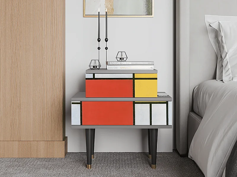 Stolik nocny - 58х58х41 cm - NS1 - Composition, Szary