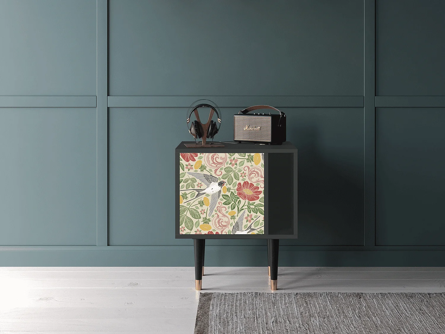 Mesita de noche - 57х69х48 cm - S2 - Spring Swallow, Antracita