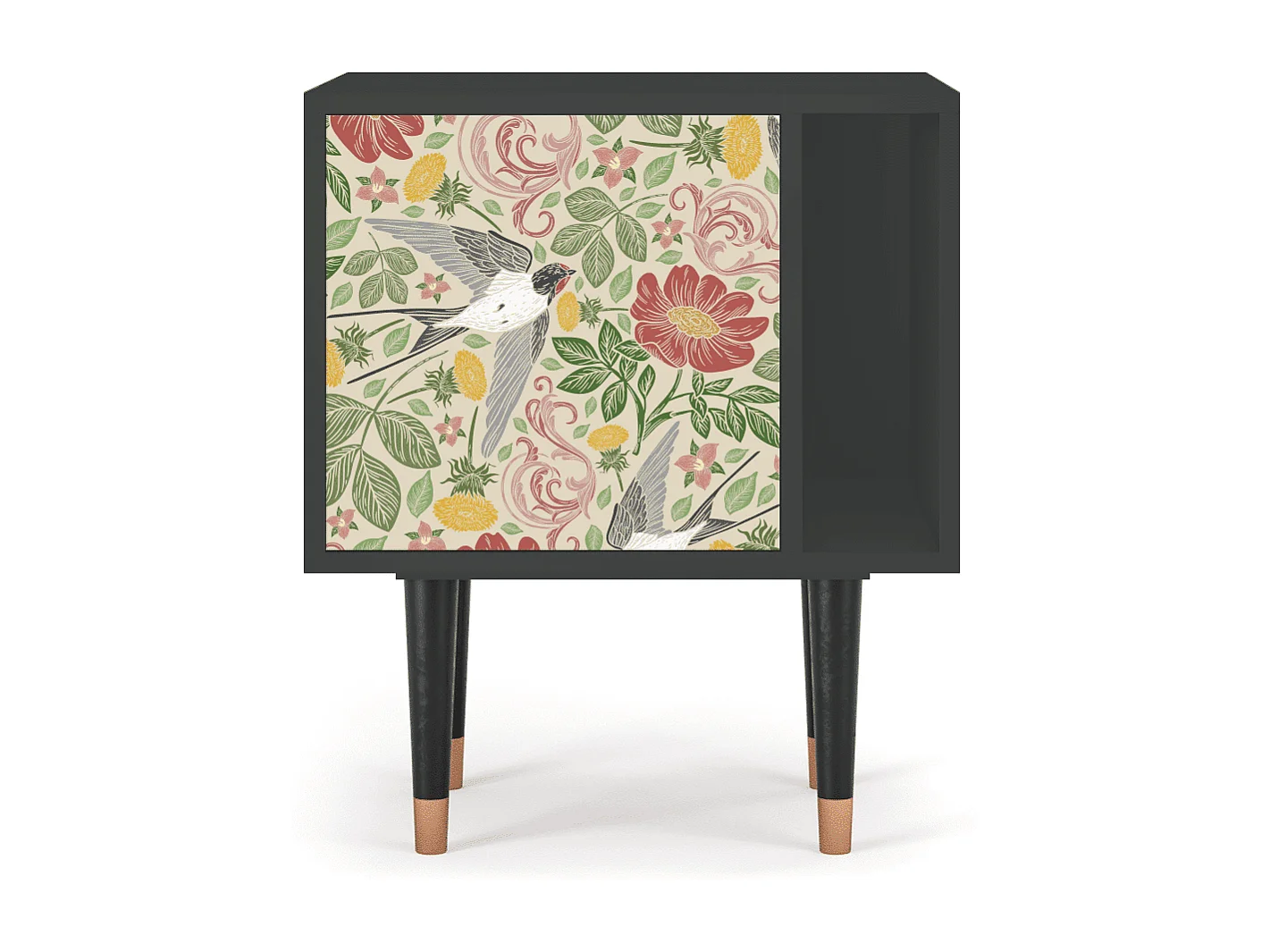 Mesita de noche - 57х69х48 cm - S2 - Spring Swallow, Antracita