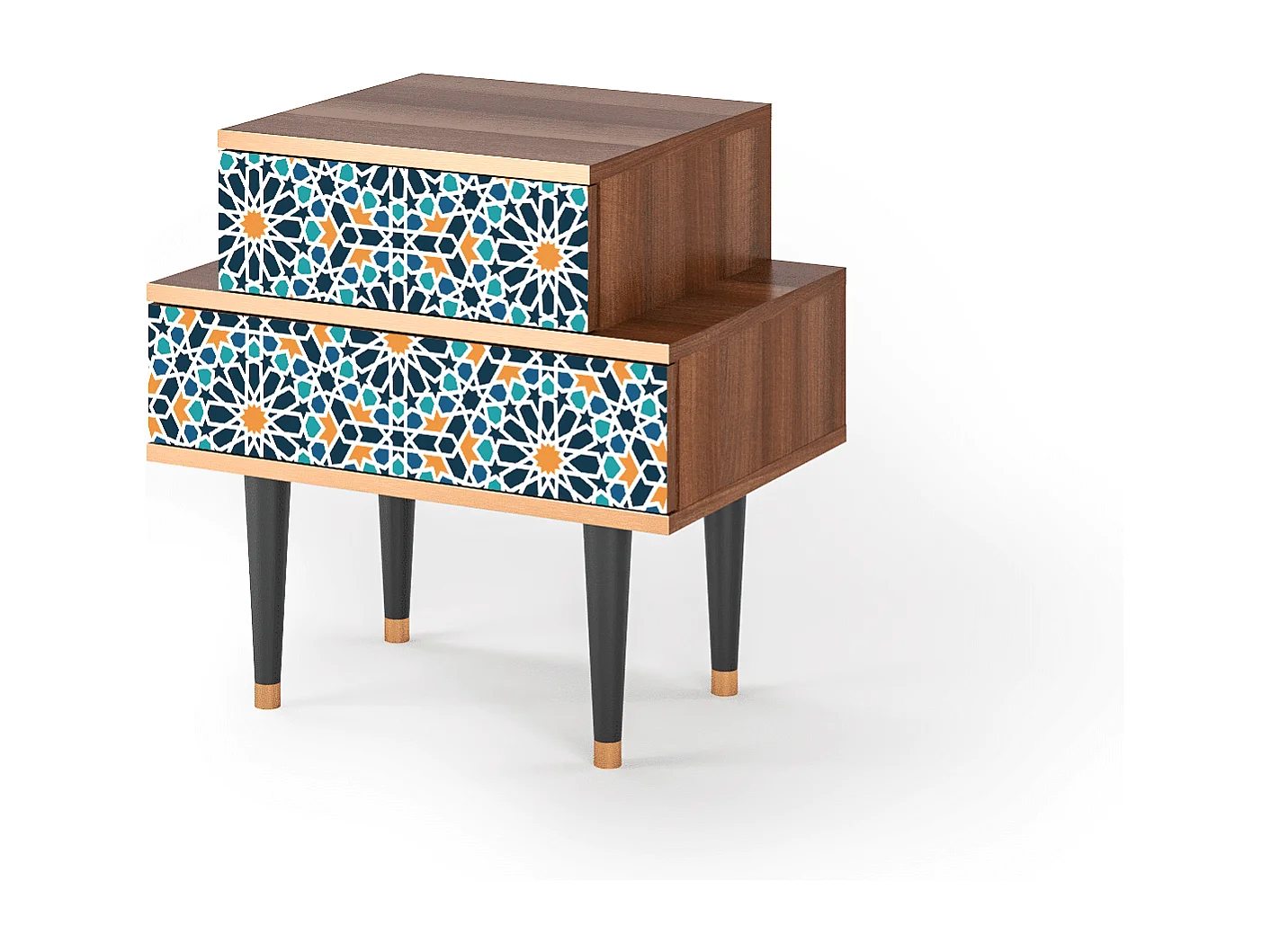 Table de nuit - 58х58х41 cm - NS1 - Kaleidoscope, Noyer