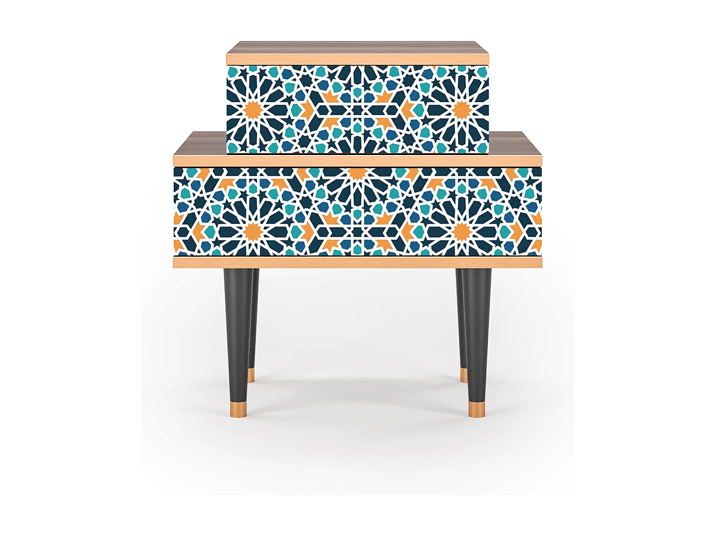 Criado-mudo - 58х58х41 cm - NS1 - Kaleidoscope, Nogueira