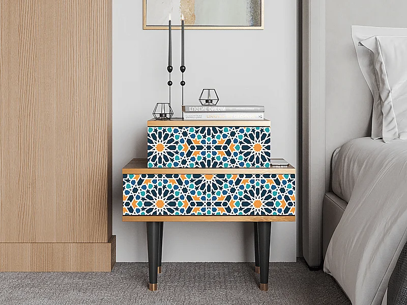 Table de nuit - 58х58х41 cm - NS1 - Kaleidoscope, Noyer