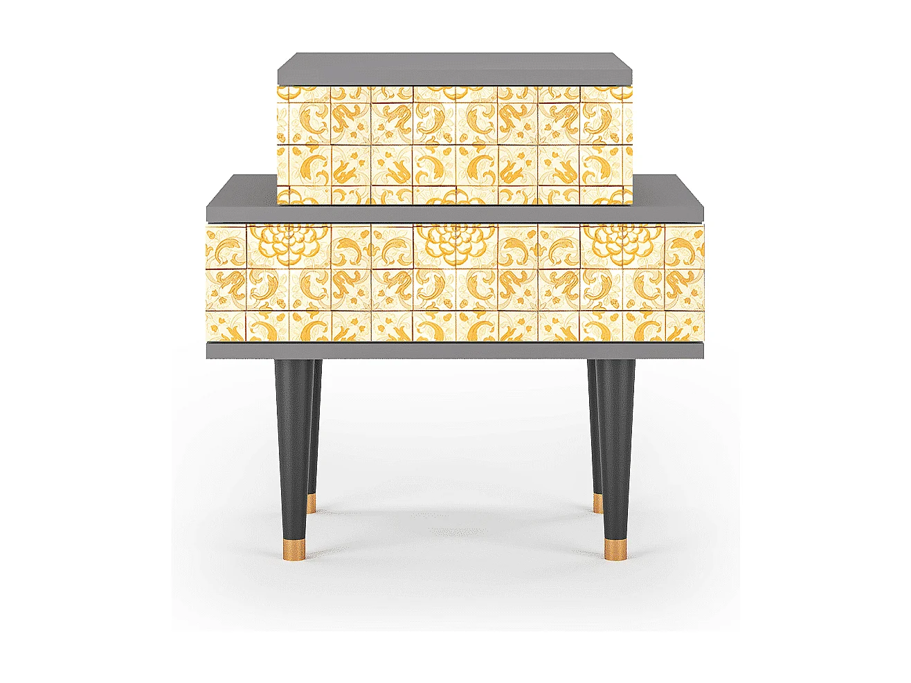 Stolik nocny - 58х58х41 cm - NS1 - Sunshiny Tile, Szary