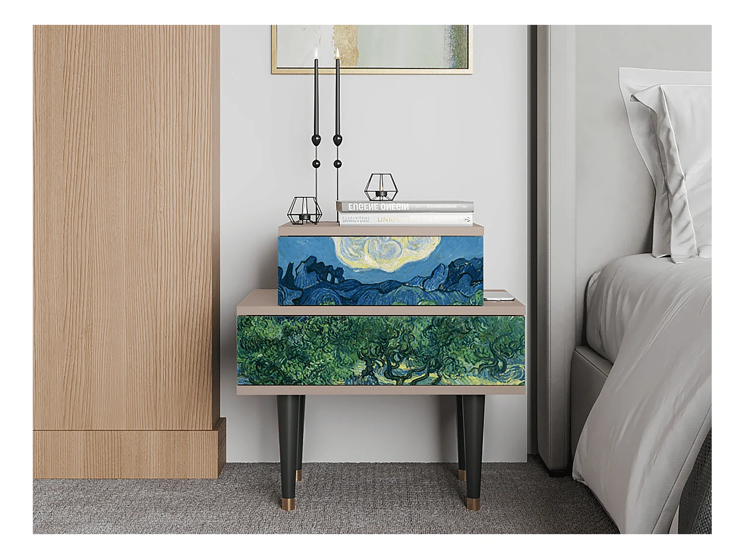 Table de nuit - 58х58х41 cm - NS1 - The Oil Trees, Latte
