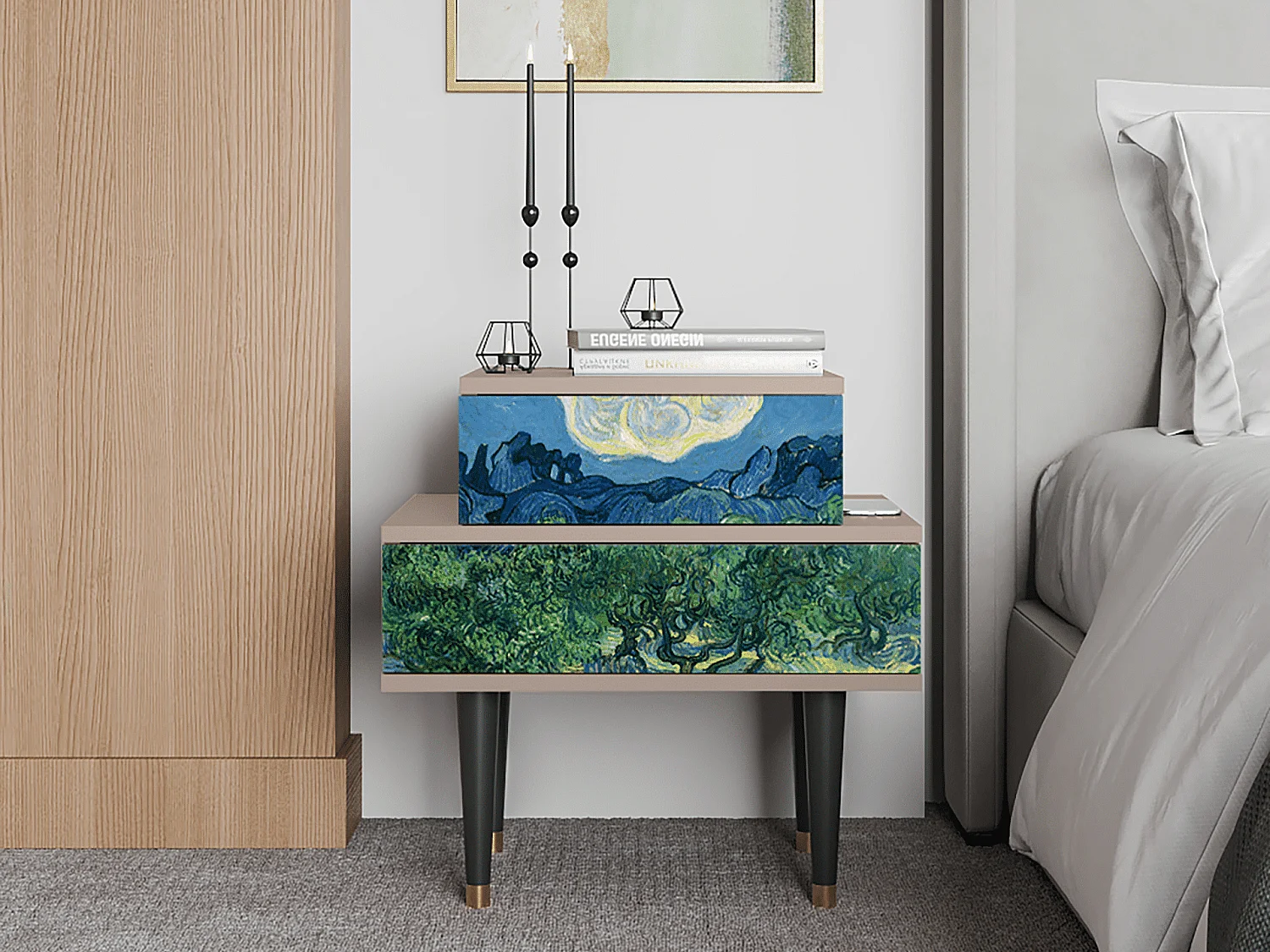 Criado-mudo - 58х58х41 cm - NS1 - The Oil Trees, Latte