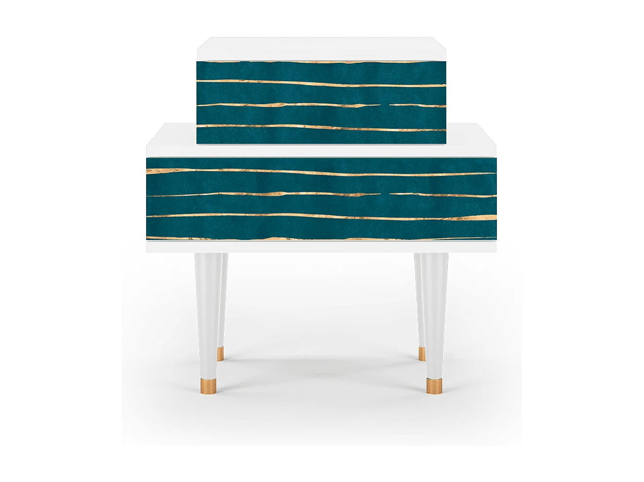 Stolik nocny - 58х58х41 cm - NS1 - Ocean Drive, Biały