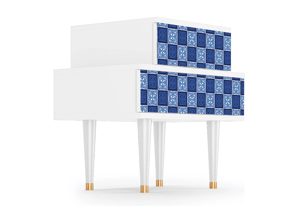 Stolik nocny - 58х58х41 cm - NS1 - Ocean Drive, Biały