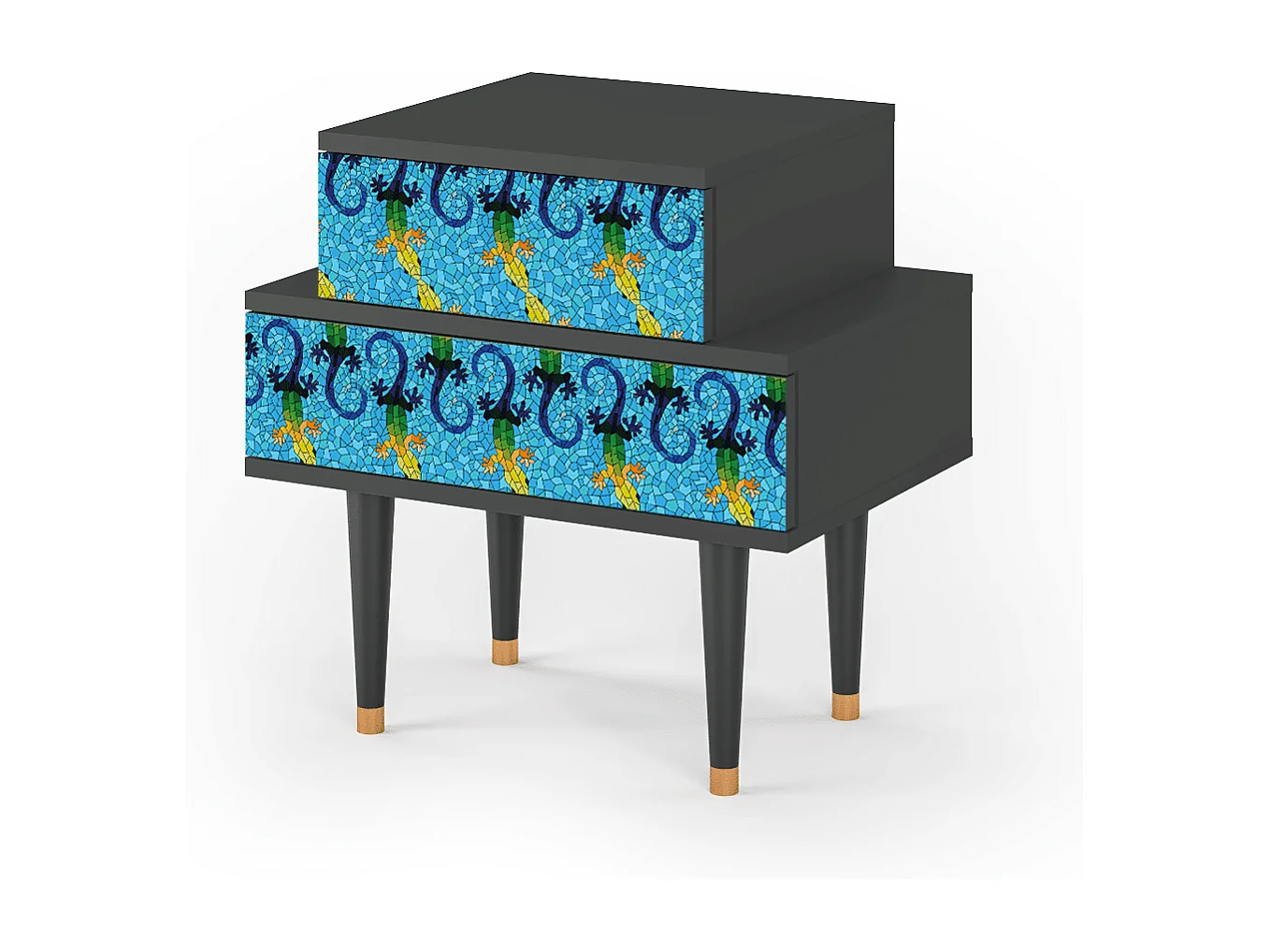 Table de nuit - 58х58х41 cm - NS1 - Gaudi's Lizard, Anthracite