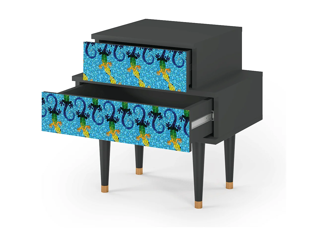 Table de nuit - 58х58х41 cm - NS1 - Gaudi's Lizard, Anthracite