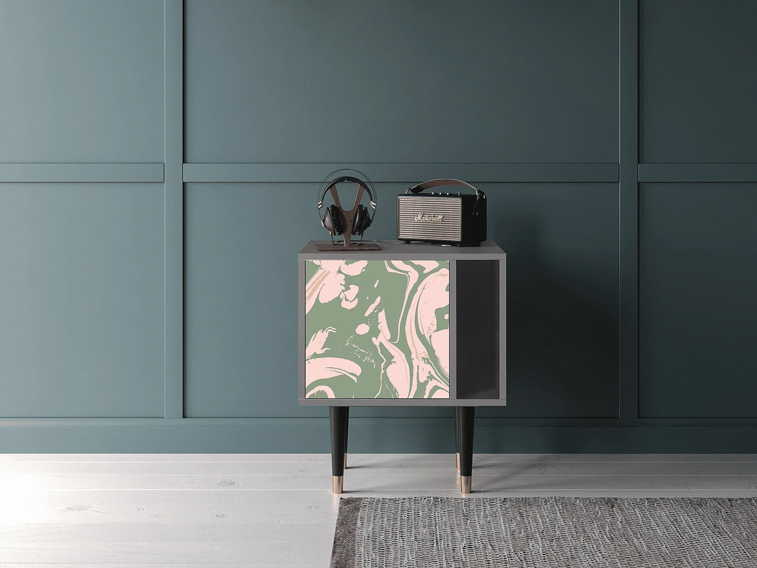 Table de nuit - 57х69х48 cm - S2 - Aquarelle, Gris