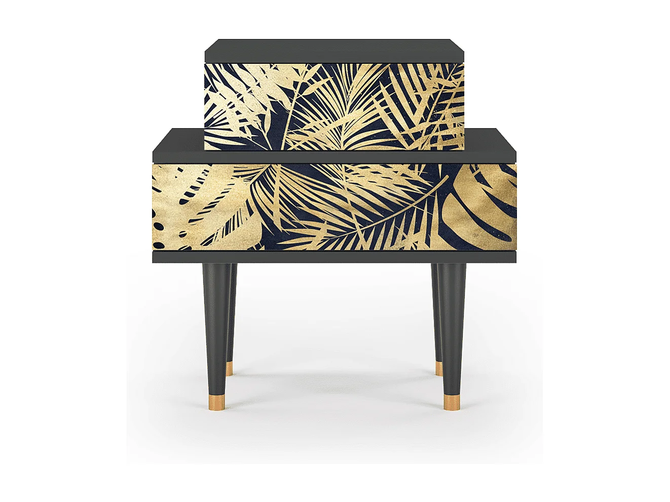 Table de nuit - 58х58х41 cm - NS1 - Jungle Vibes, Anthracite