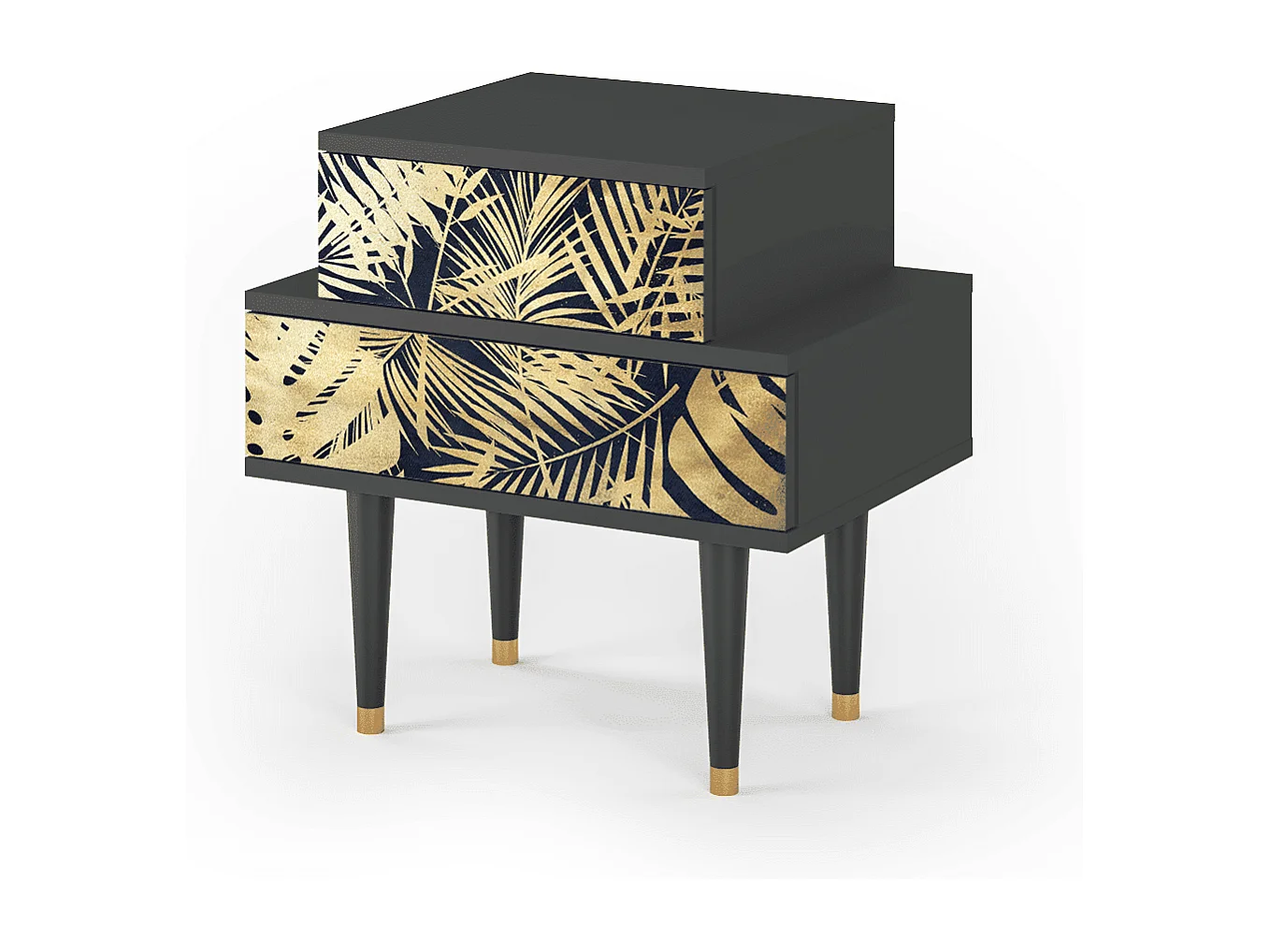 Table de nuit - 58х58х41 cm - NS1 - Jungle Vibes, Anthracite