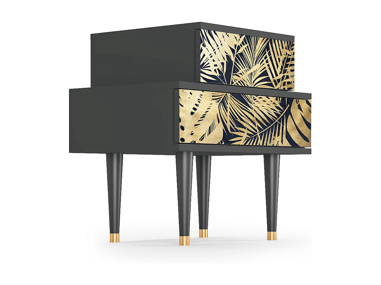 Table de nuit - 58х58х41 cm - NS1 - Jungle Vibes, Anthracite