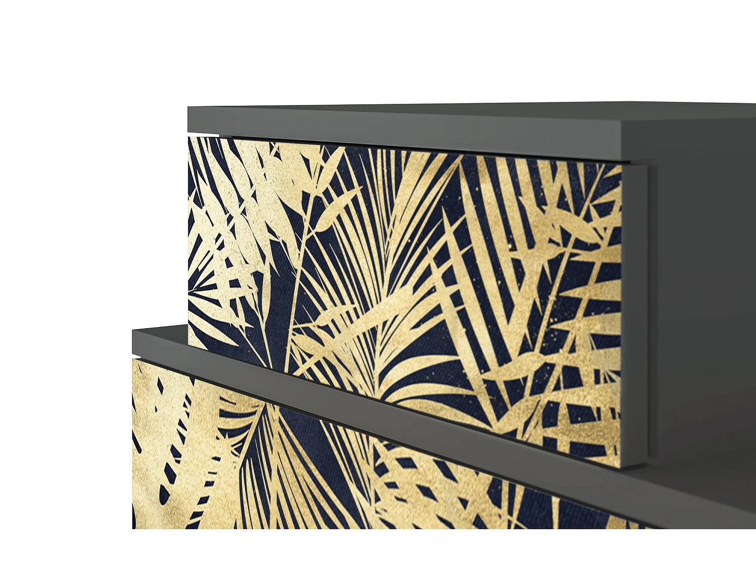 Table de nuit - 58х58х41 cm - NS1 - Jungle Vibes, Anthracite