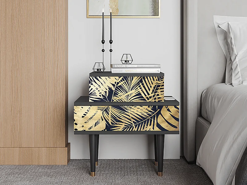 Comodino - 58х58х41 cm - NS1 - Jungle Vibes, Antracite