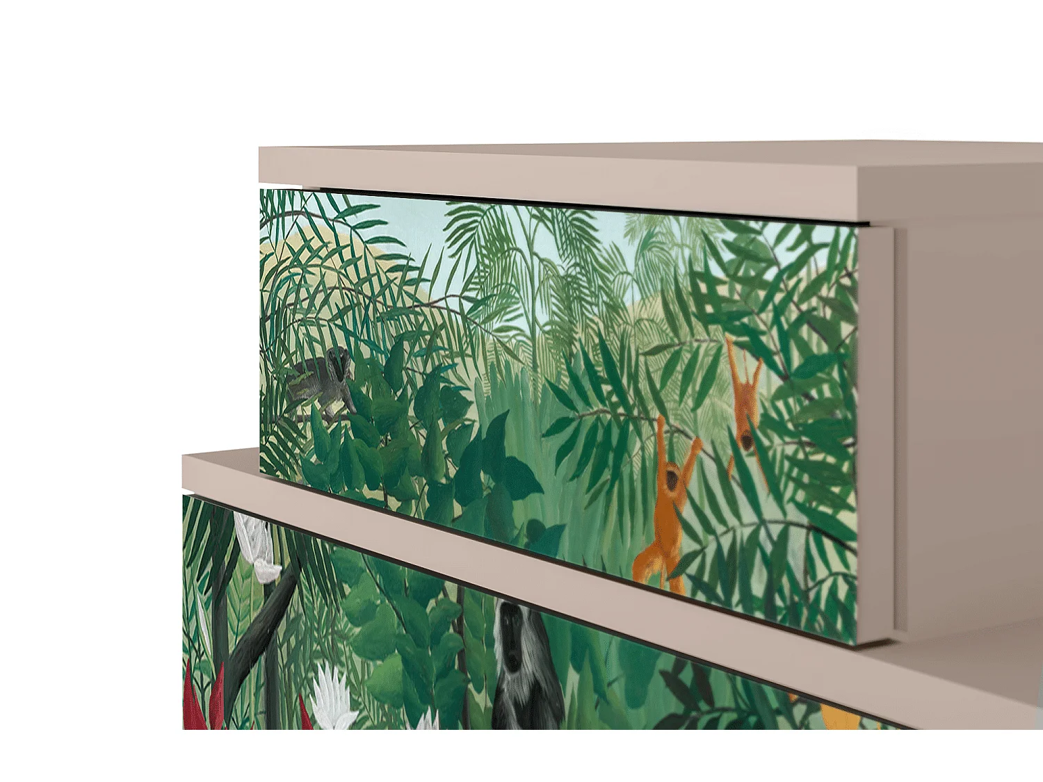 Stolik nocny - 58х58х41 cm - NS1 - Jungles in Paris, Latte