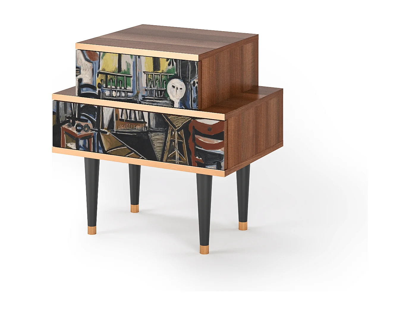 Nachtkastje - 58х58х41 cm - NS1 - The Studio , Walnoot