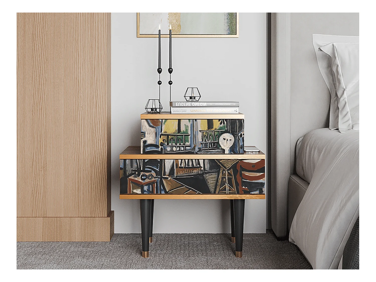 Table de nuit - 58х58х41 cm - NS1 - The Studio , Noyer
