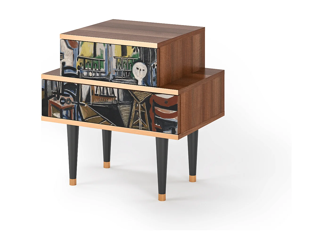 Stolik nocny - 58х58х41 cm - NS1 - The Studio , Orzech