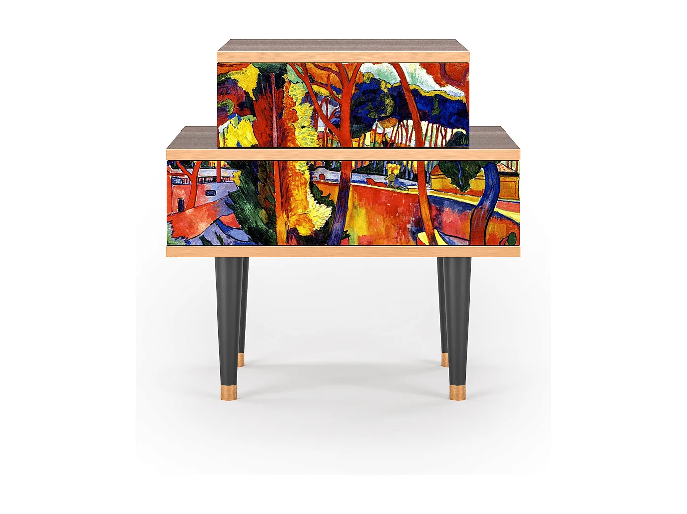 Table de nuit - 58х58х41 cm - NS1 - The Turning Road, Noyer