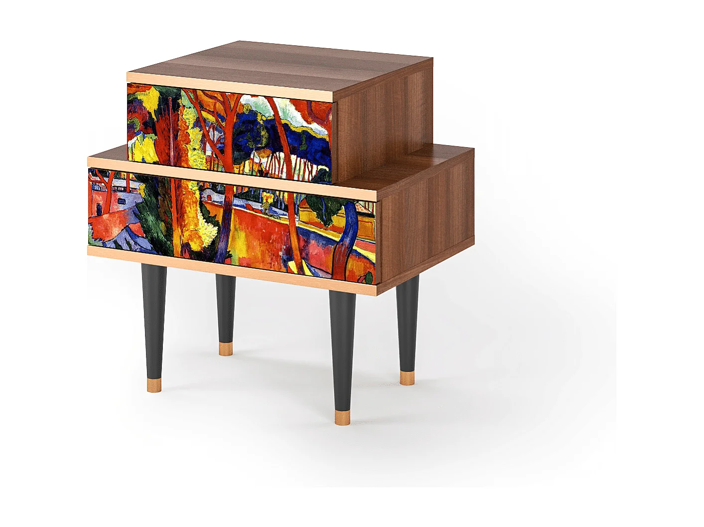 Table de nuit - 58х58х41 cm - NS1 - The Turning Road, Noyer