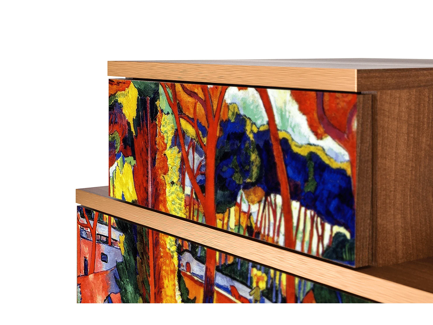 Table de nuit - 58х58х41 cm - NS1 - The Turning Road, Noyer