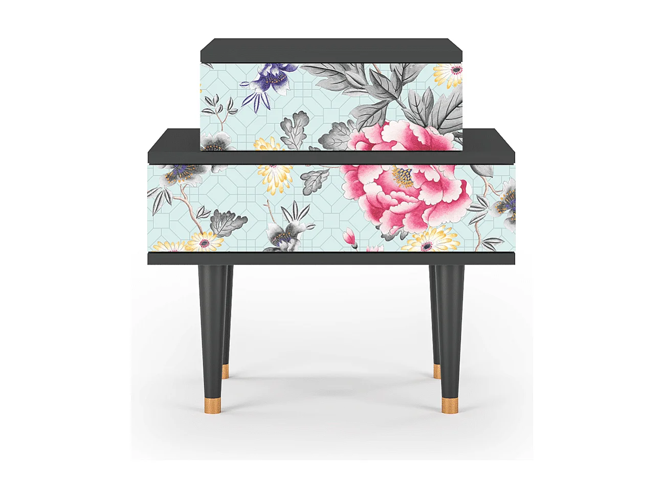 Stolik nocny - 58х58х41 cm - NS1 - Sky Garden, Antracyt