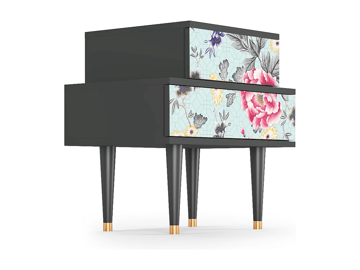 Stolik nocny - 58х58х41 cm - NS1 - Sky Garden, Antracyt