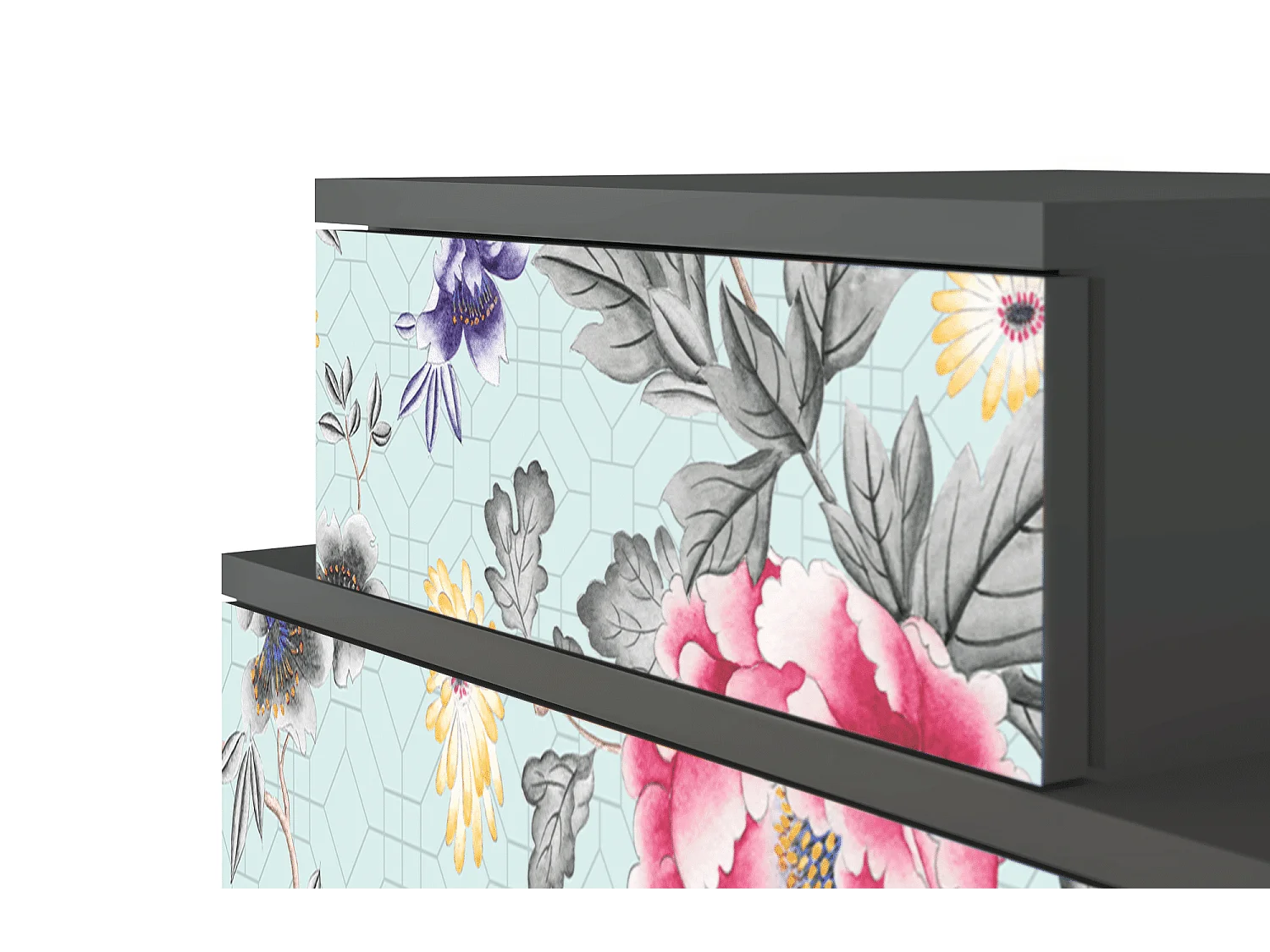 Stolik nocny - 58х58х41 cm - NS1 - Sky Garden, Antracyt