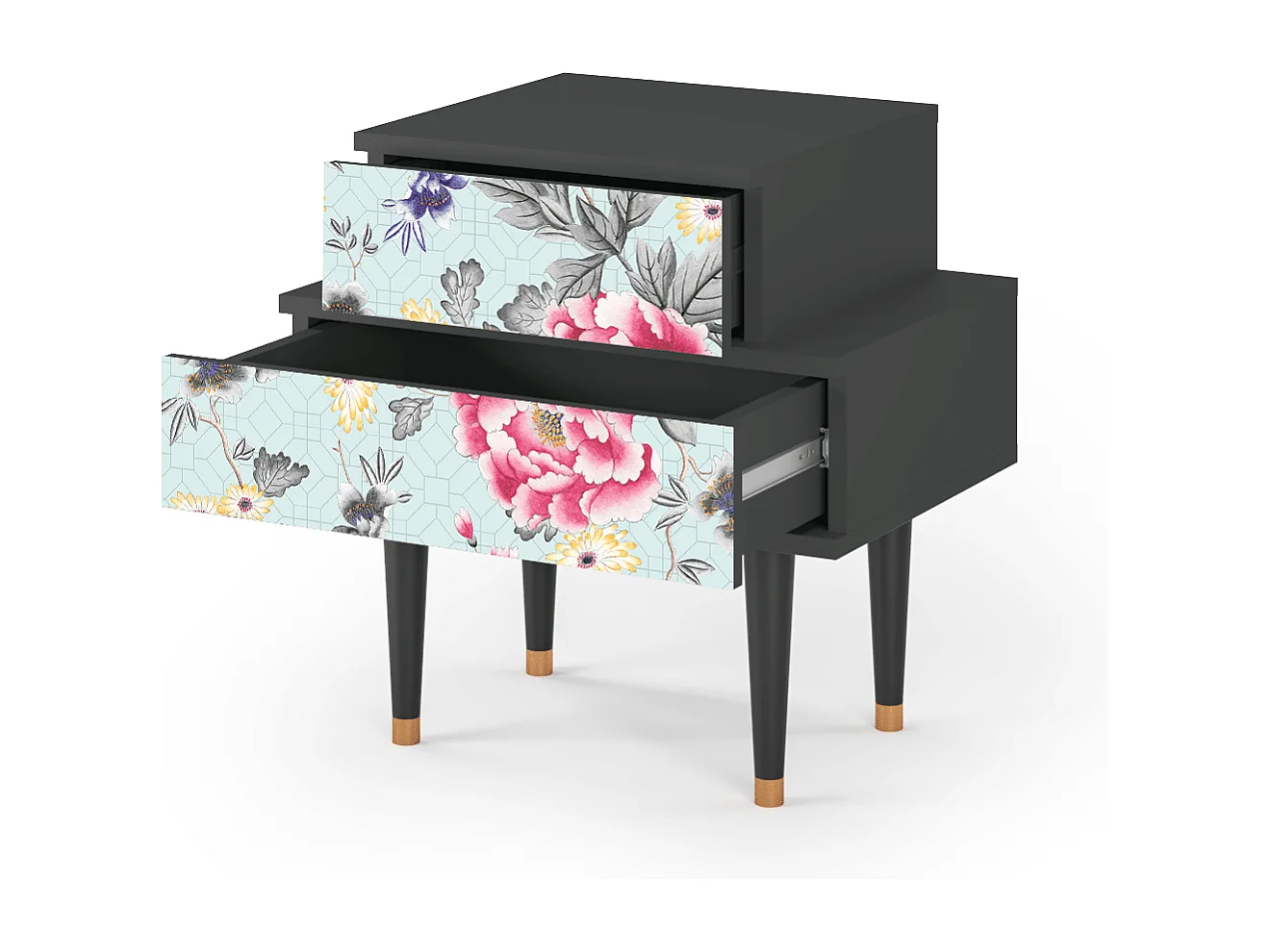 Stolik nocny - 58х58х41 cm - NS1 - Sky Garden, Antracyt