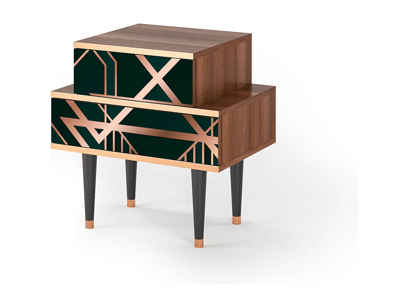 Table de nuit - 58х58х41 cm - NS1 - Emerald Gatsby, Noyer