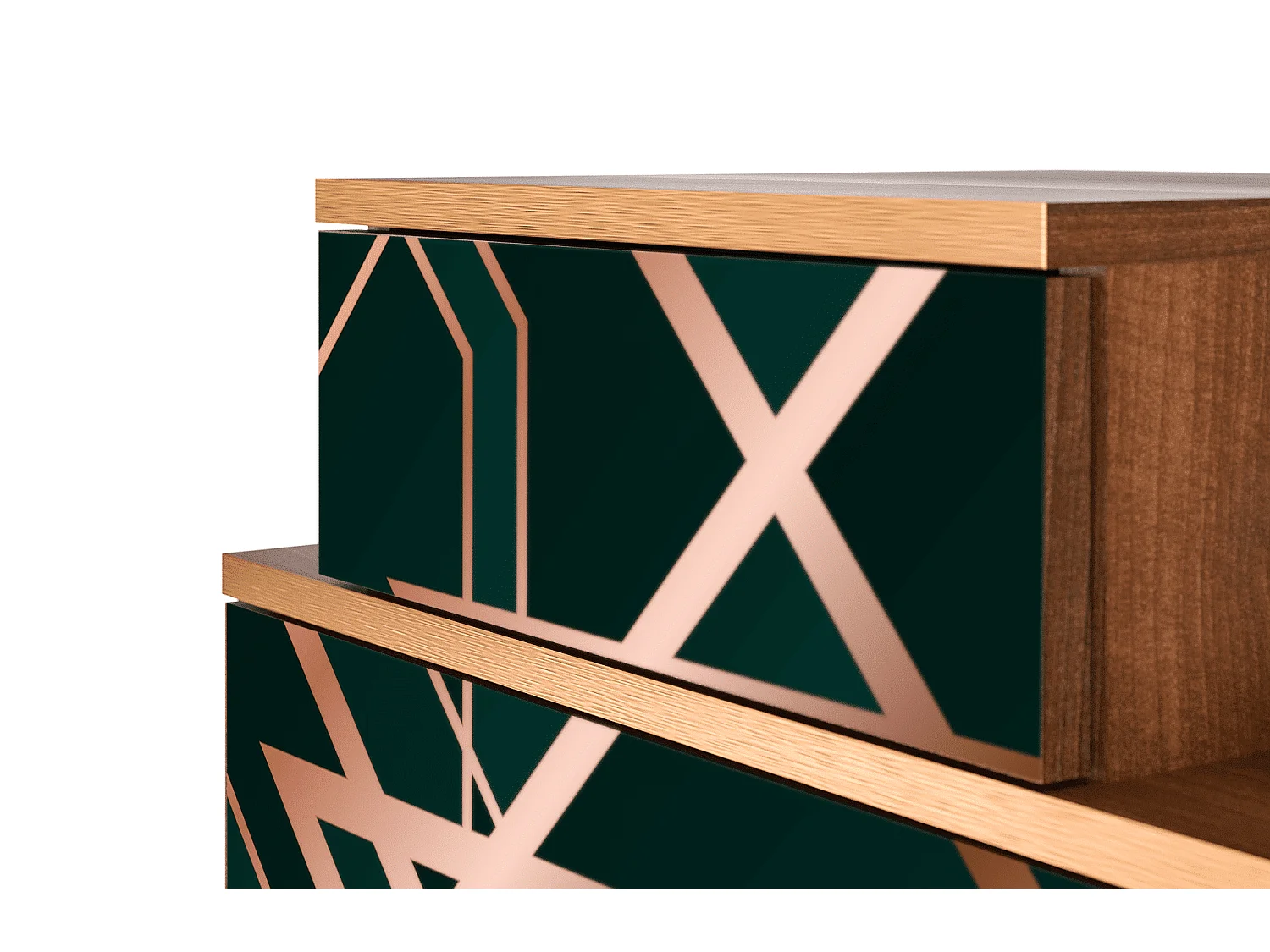 Table de nuit - 58х58х41 cm - NS1 - Emerald Gatsby, Noyer