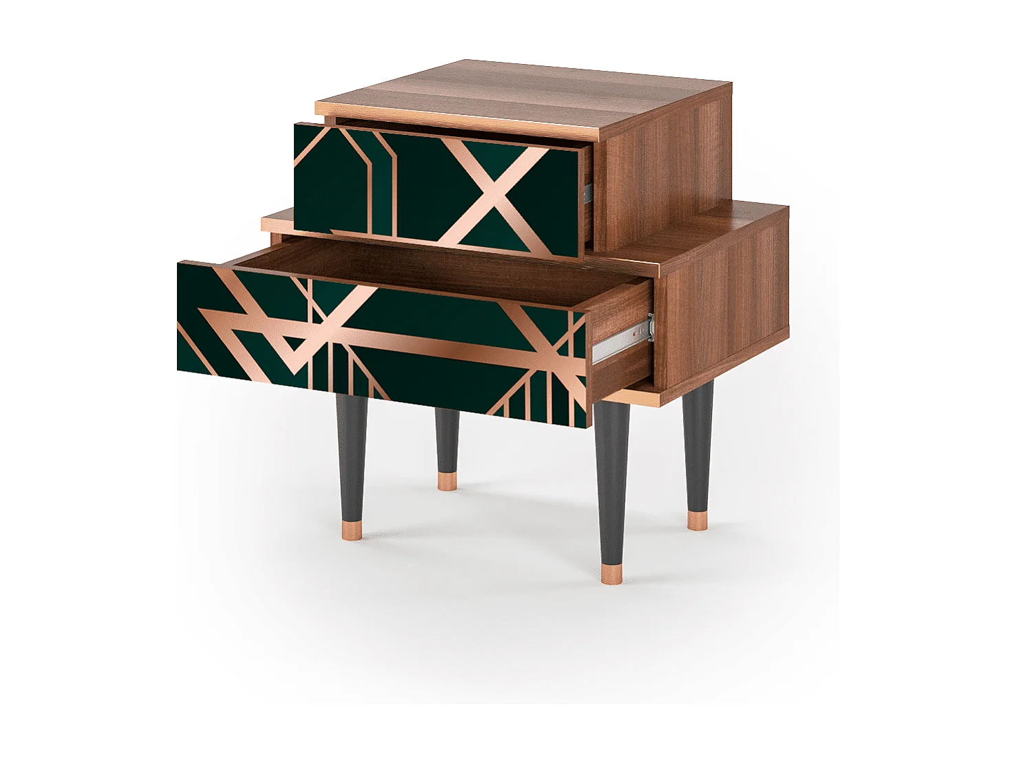 Table de nuit - 58х58х41 cm - NS1 - Emerald Gatsby, Noyer