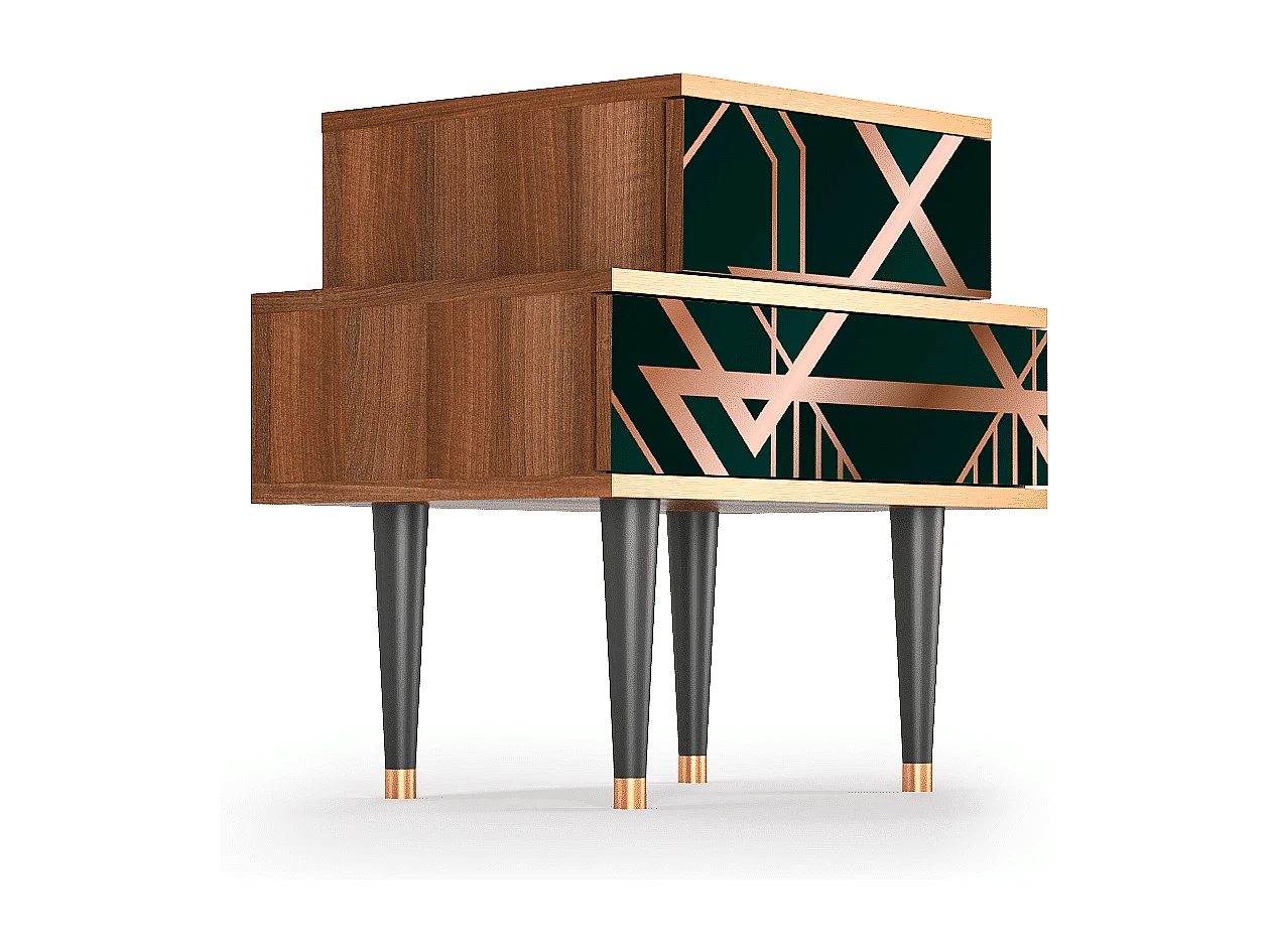 Nachttisch - 58х58х41 cm - NS1 - Emerald Gatsby, Walnuss