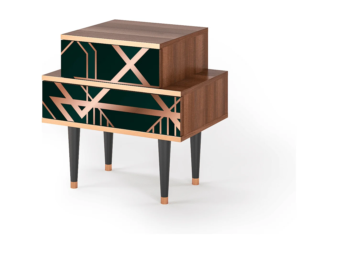 Table de nuit - 58х58х41 cm - NS1 - Emerald Gatsby, Noyer