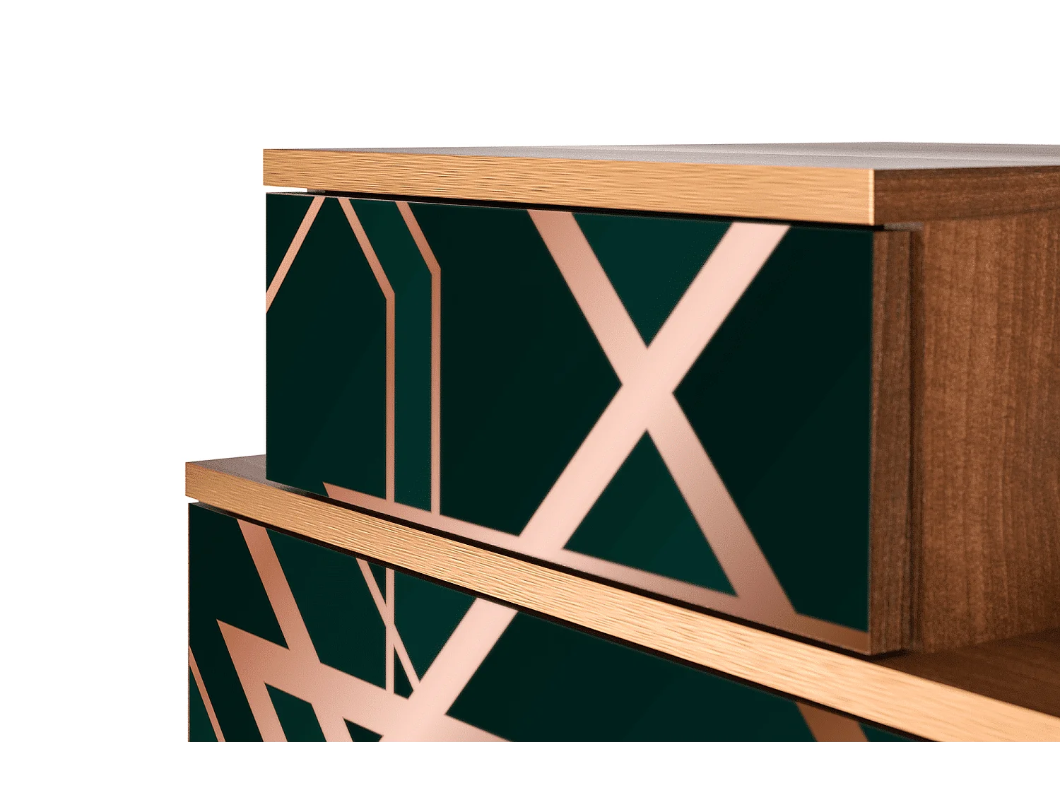 Table de nuit - 58х58х41 cm - NS1 - Emerald Gatsby, Noyer