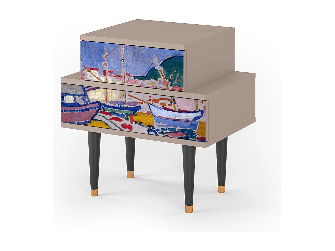 Criado-mudo - 58х58х41 cm - NS1 - The Port of Collioure , Latte