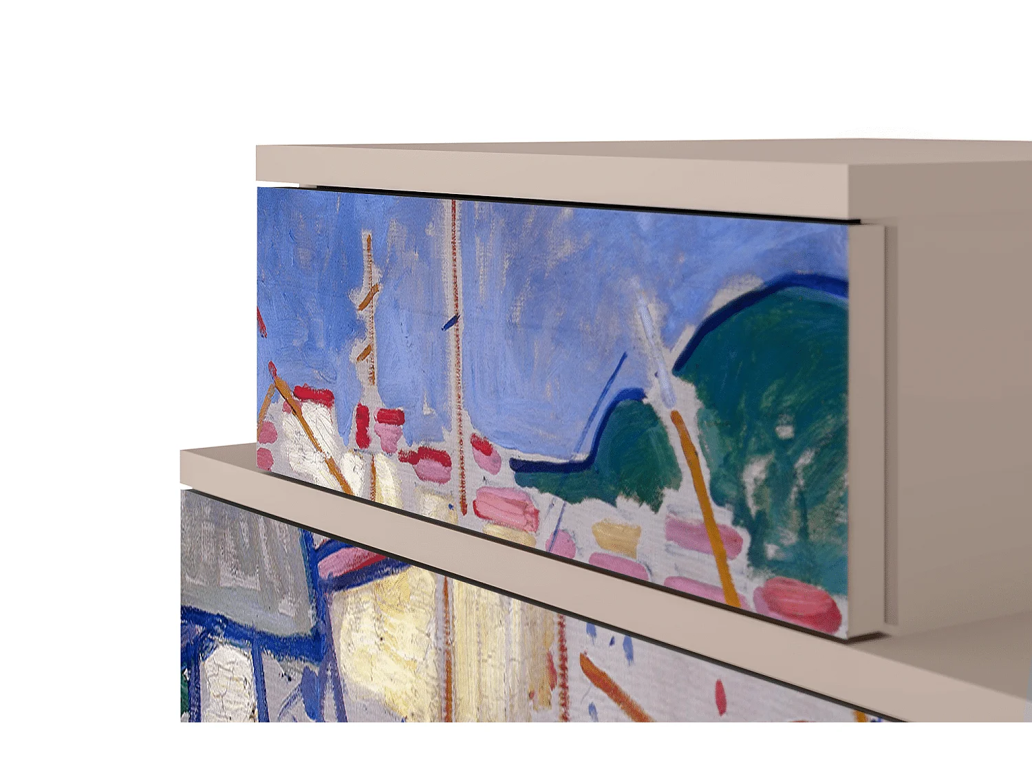 Criado-mudo - 58х58х41 cm - NS1 - The Port of Collioure , Latte