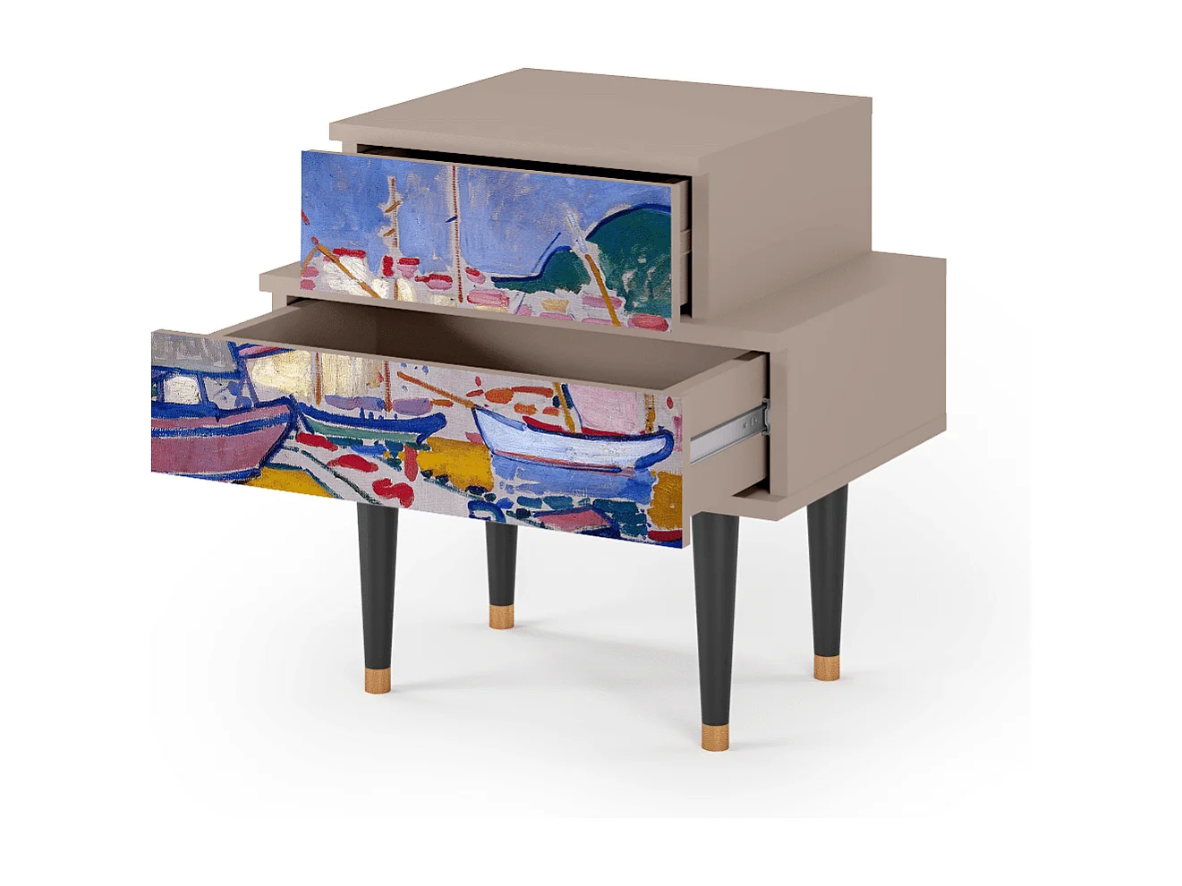 Criado-mudo - 58х58х41 cm - NS1 - The Port of Collioure , Latte